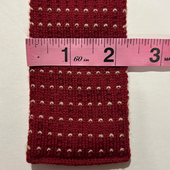 Knit ties set of 2. Red and Burgundy vintage, wool, polyester - Picture 5 of 10